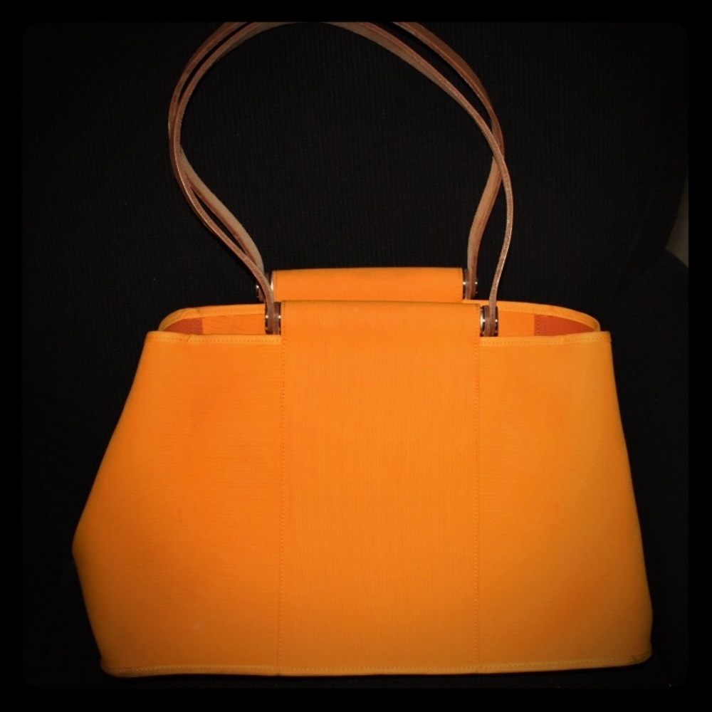 Authentic Hermès Bamboo Toile canvas Cabag Elan